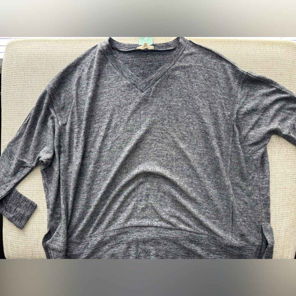Gray Relaxed Fit Sweatshirt with Crew Neck